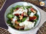 Etapa 4 - Salată dulce-sărată cu piersici prăjite, rucola și burrata (aromele dulci ale verii)