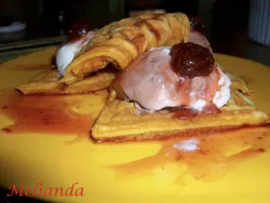 Gofre sau waffles cu inghetata si dulceata de capsuni - poza 12