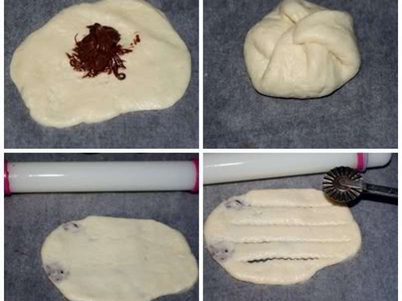 Muffins cu crema de ciocolata, din aluat dospit - poza 3