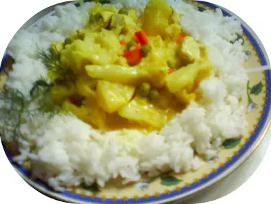Pui cu legume, ananas si lapte de cocos (reteta chinezeasca) / Chicken with vegetables - poza 10