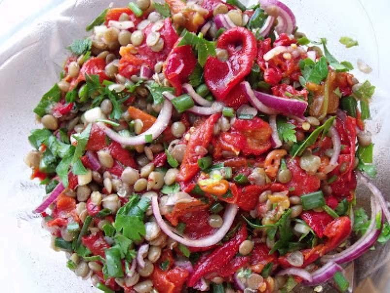 Salata de linte si ardei copti (lentil & roasted peppers salad) - poza 2
