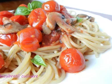 Spaghete cu ciuperci și roșii cherry - poza 2