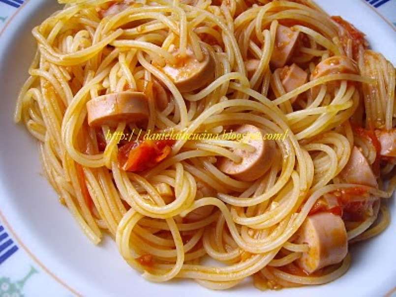 Spaghettini cu crenvursti - poza 2