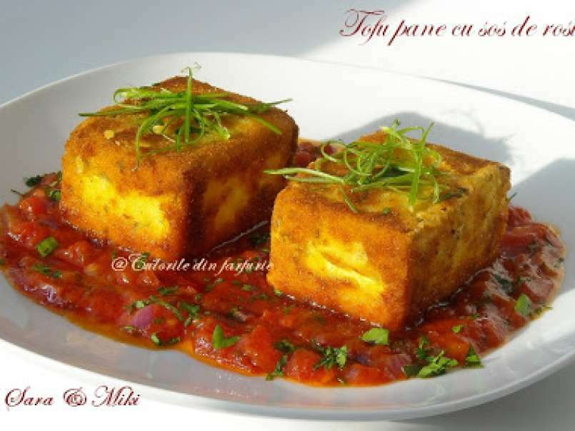 Tofu pane cu sos de rosii