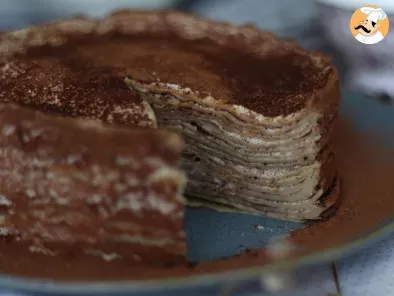 Tort cu clătite în stil tiramisu, cu cafea și cacao - poza 3