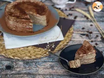 Tort cu clătite în stil tiramisu, cu cafea și cacao - poza 4