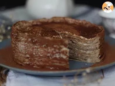 Tort cu clătite în stil tiramisu, cu cafea și cacao - poza 5