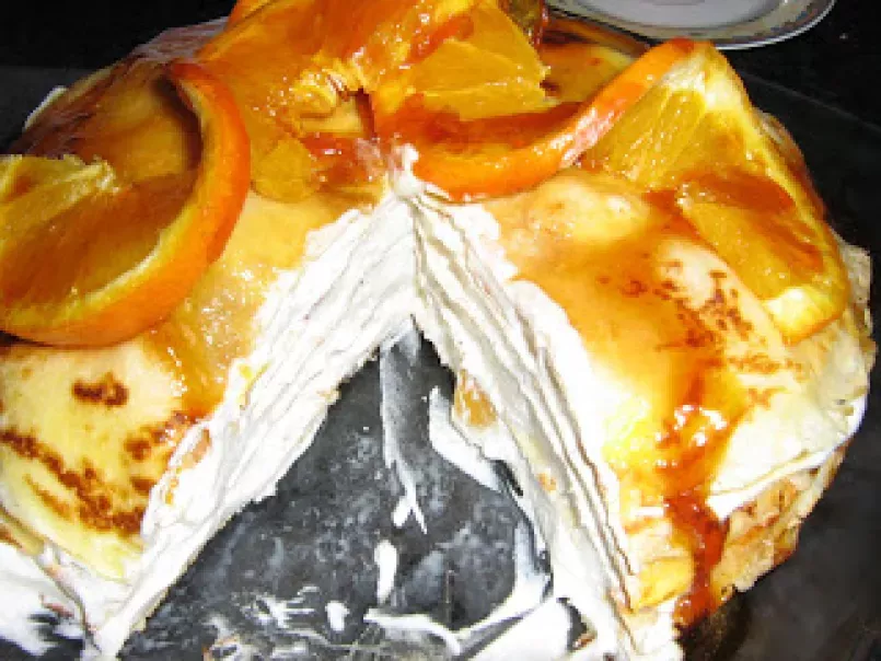 Tort de clatite cu portocale si sos caramel - poza 5