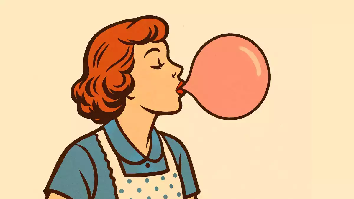 Nu înghițiți guma de mestecat, se lipește de stomac.