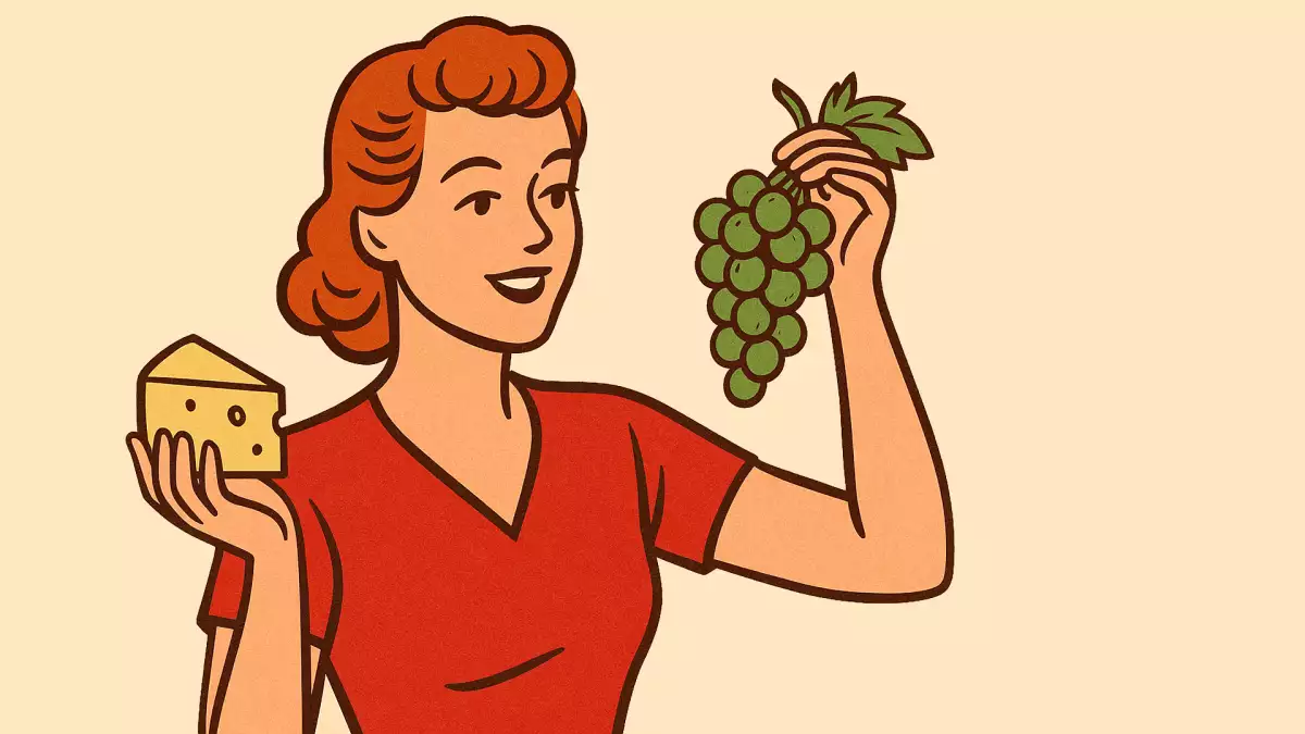 Strugurii cu brânză gustă ca un sărut