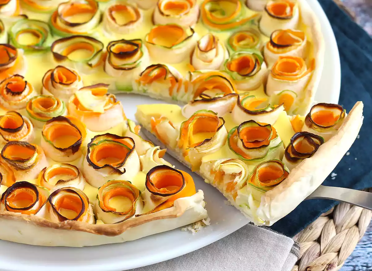 2. Rose quiche: eleganța legumelor, fără stres în bucătărie