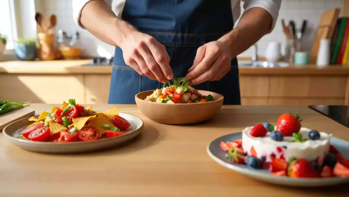Meniu zilnic, 8 iulie: salata panzanella, pico de gallo cu tortillas chips și batoane de iaurt înghețat