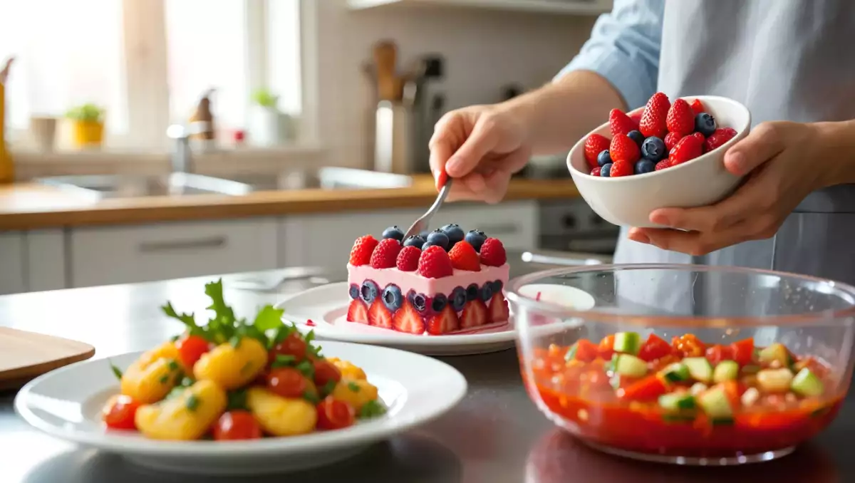 Meniul zilei, 15 iulie: gazpacho cu căpșune, salată de gnocchi și cub rubik cu fructe