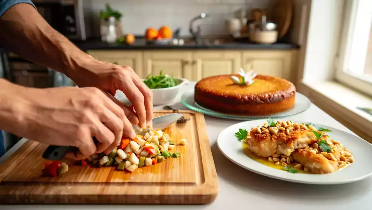Meniul zilnic, 9 august: gogoșele din cod, pui pane cu alune și Oranais delicios