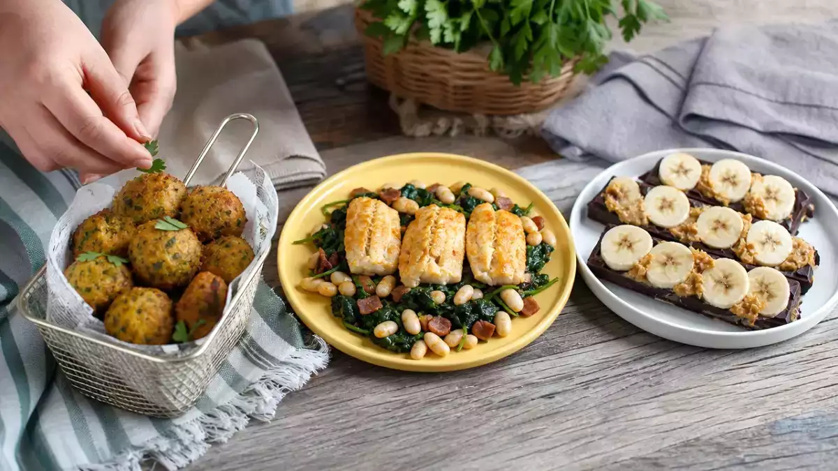 Meniul zilei, 10 octombrie: gogoșele de cod, cod cu fasole și mini batoane cu banane
