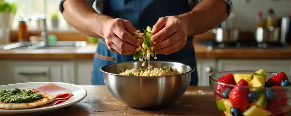 Meniul zilnic, 18 iulie: pinsa cu pesto, salată de cușcuș și sangria fără alcool