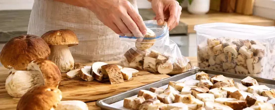 Ciuperci porcini proaspete în congelator: pasul simplu care păstrează cel mai bine aroma și textura