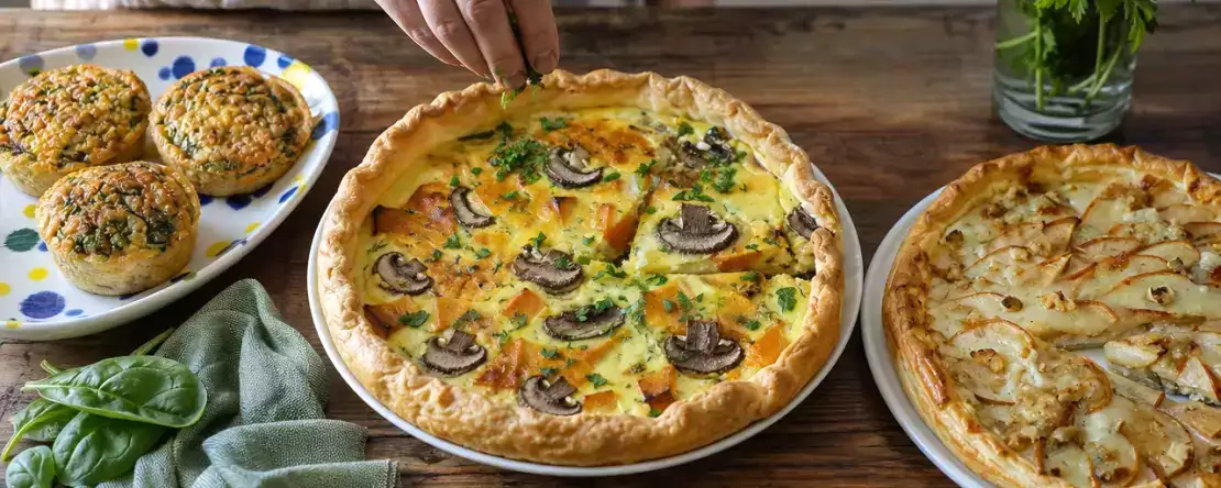 Meniul zilei, 14 octombrie 2026: egg bites, quiche cu potimarron și tartă cu pere