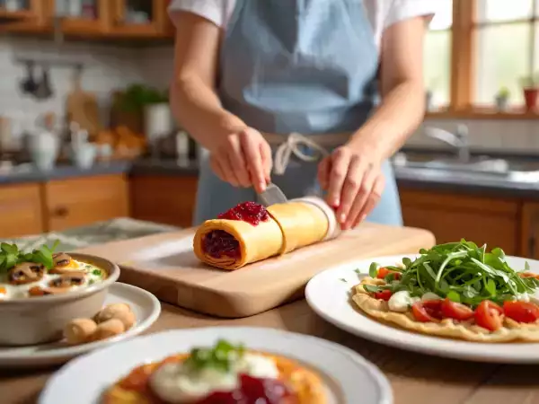 Meniul zilei, 3 mai: Ouă cocotte, pinsa delicioasă și rulada cu gem