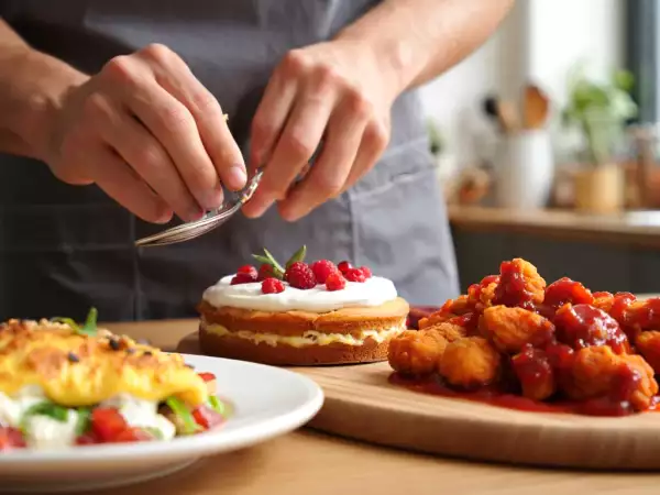 Meniul zilei, 3 iunie: sandwich cu omletă, pui prăjit coreean și șarlotă cu fructe roșii