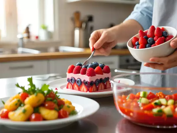 Meniul zilei, 15 iulie: gazpacho cu căpșune, salată de gnocchi și cub rubik cu fructe