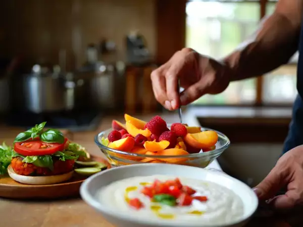 Meniul zilei, 13 iulie: burger din roșii, ajoblanco andaluz și salată de fructe proaspete
