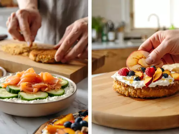 Meniul zilei, 11 iulie: burger cu pui pane în stil coreean, tartă de vară cu ricotta și pizza cu fructe