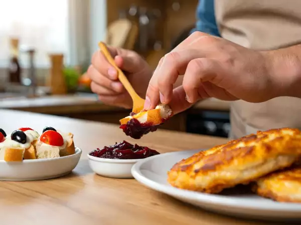 Meniul zilei, 16 august: coșulețe de pâine cu mozzarella, burgheri de pui și prăjitură cu prune