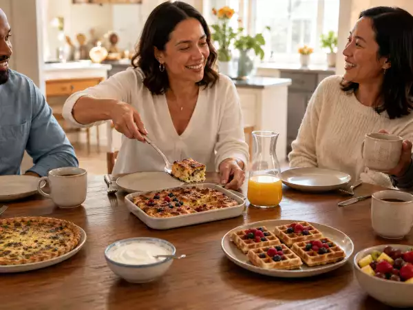 Organizezi un brunch? Pune un mic dejun copios în centrul mesei și nu mai pregăti șase feluri de mâncare separate