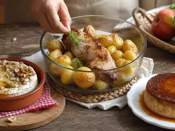 Meniul zilnic, 22 septembrie: Camembert la cuptor, filet mignon și budincă cu mere