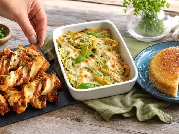 Meniul zilei, 7 octombrie: baghete de foitaj, conchiglioni cremoși și flan cu nucă de cocos