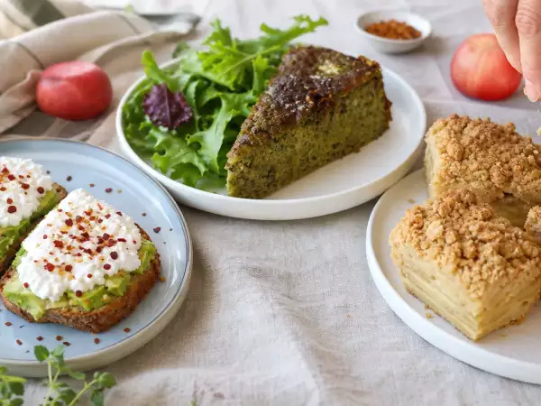 Meniul zilei, 15 octombrie 2026: tartine cu avocado, quiche cu spanac și prăjitură cu mere