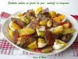 Rețetă Salata calda cu ficat de pui, cartofi si ciuperci