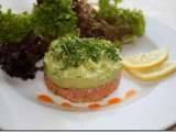 Tartar de somon afumat cu crema de avocado