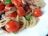 Rețetă Spaghete cu ciuperci și roșii cherry