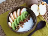 Rețetă Gustare cu iaurt de cocos, mere, kiwi si nuci