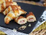 Rețetă Croissante din foietaj cu bechamel, șuncă și cașcaval