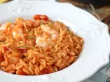 Rețetă Paste orzo cu roșii și creveți, preparate ca un risotto