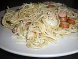 Rețetă Spaghetti cu mozzarella si carnaciori