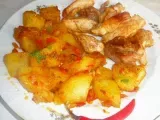 Rețetă Cartofi taranesti cu friptura de pui