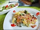 Rețetă Cartofi gratin, cu bacon si broccoli