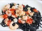 Rețetă Creveti cu tagliatelle negre