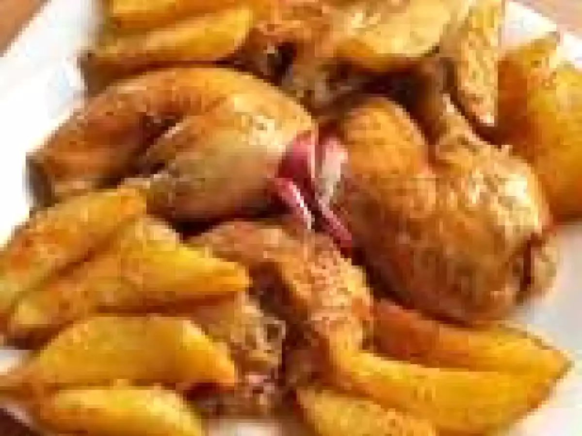 Pui la cuptor, in vas roman