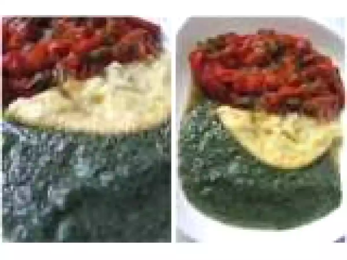 Mancare de ardei copti si piure de urzici