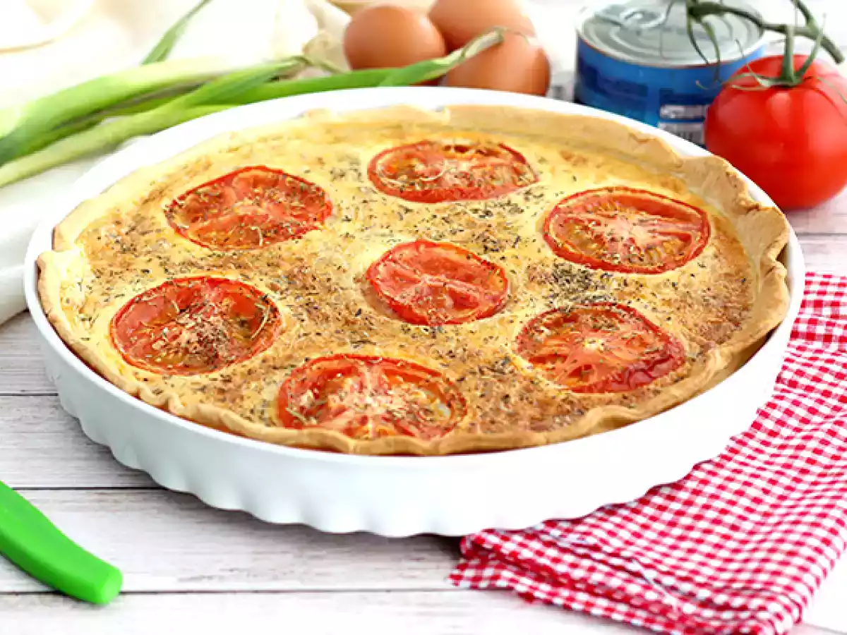 Rețetă Quiche cu ton si rosii