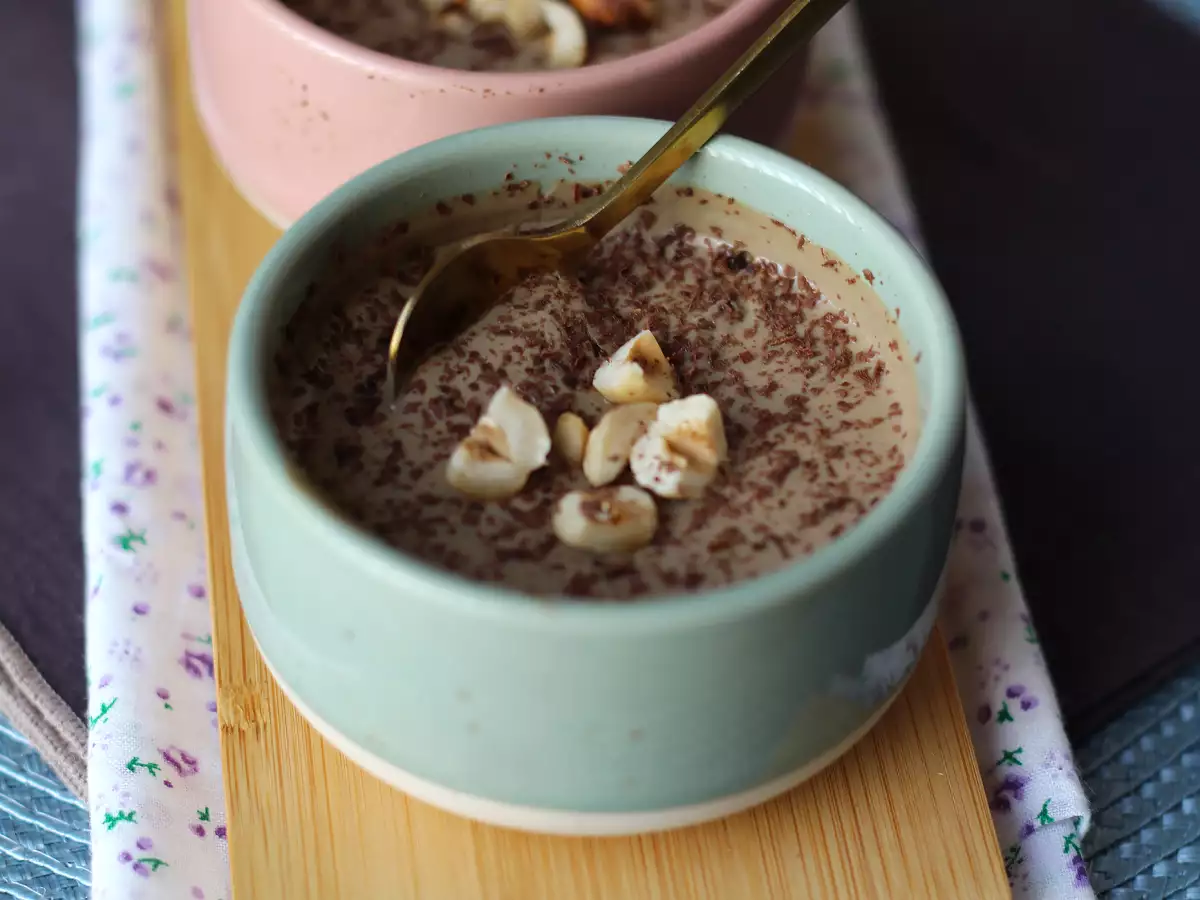 Rețetă Spumă de cafea cu tofu mătăsos: 3 ingrediente, fără ouă și fără smântână
