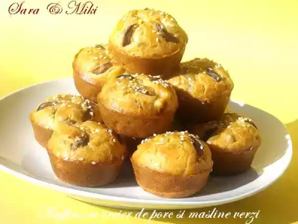 Rețetă Muffins cu creier de porc si masline verzi
