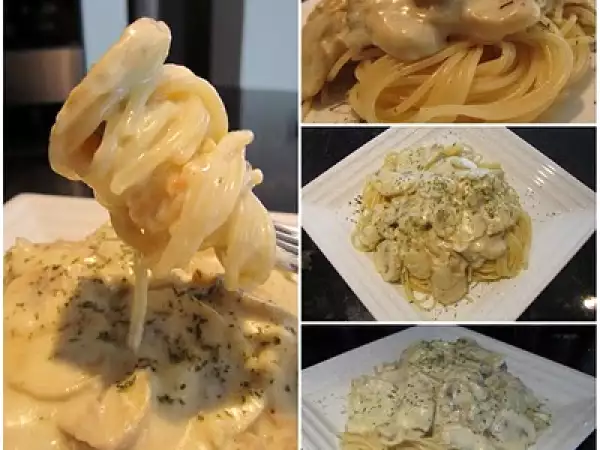 Rețetă Paste cu ciuperci în sos alb
