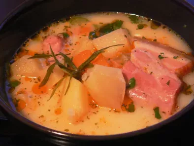 Rețetă Supa de cartofi cu afumatura si tarhon