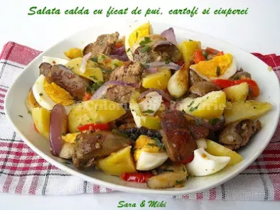 Rețetă Salata calda cu ficat de pui, cartofi si ciuperci